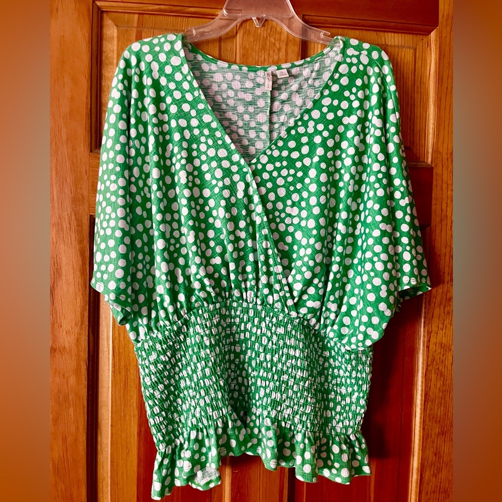 Green Polka Dot Top